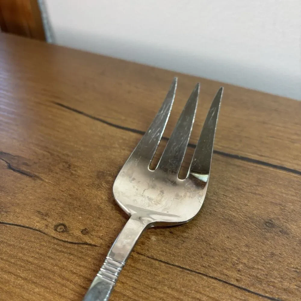 Baluster Cold Meat Fork Gorham Hammered Satin Stainless Japan Flatware Serving